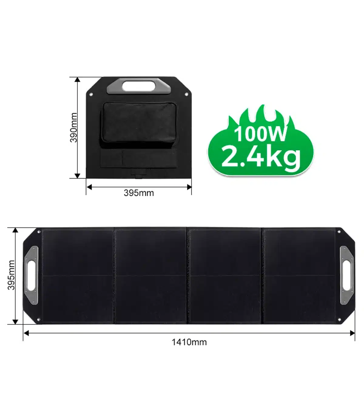 Panel Solar Plegable 100W Portátil con Conector MC4 IP68 - Imagen 2