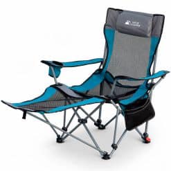 Silla Plegable Camping con Reposapiés y Respaldo Reclinable