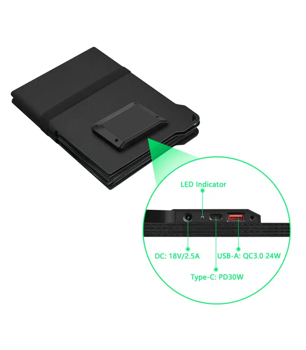 Panel Solar Plegable 45W Portátil USB-C, USB-A y DC 18V - Imagen 8